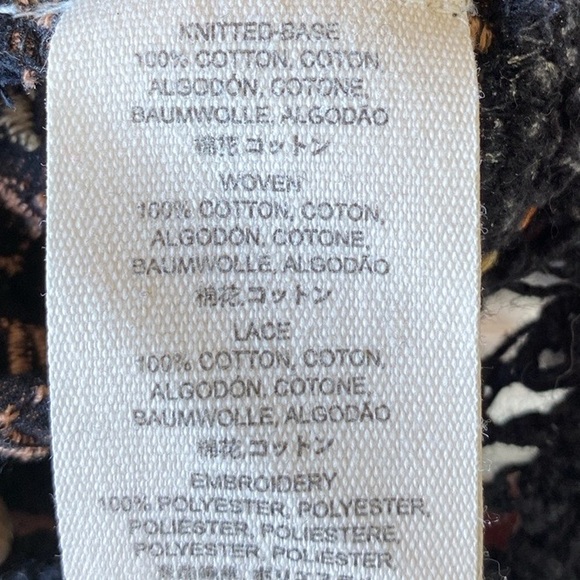 Free People Black Santorini Black and Gold Embroidered Top - Picture 11 of 16